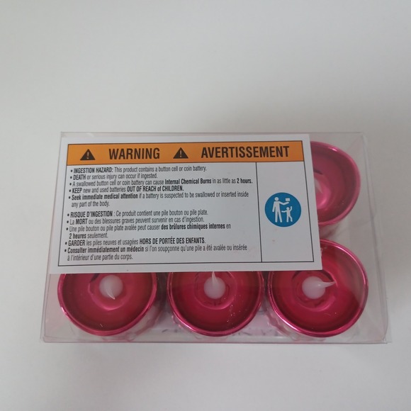 NEW Set of 6 LED Votive Warm White Lights Red Christmas Party - Picture 2 of 3